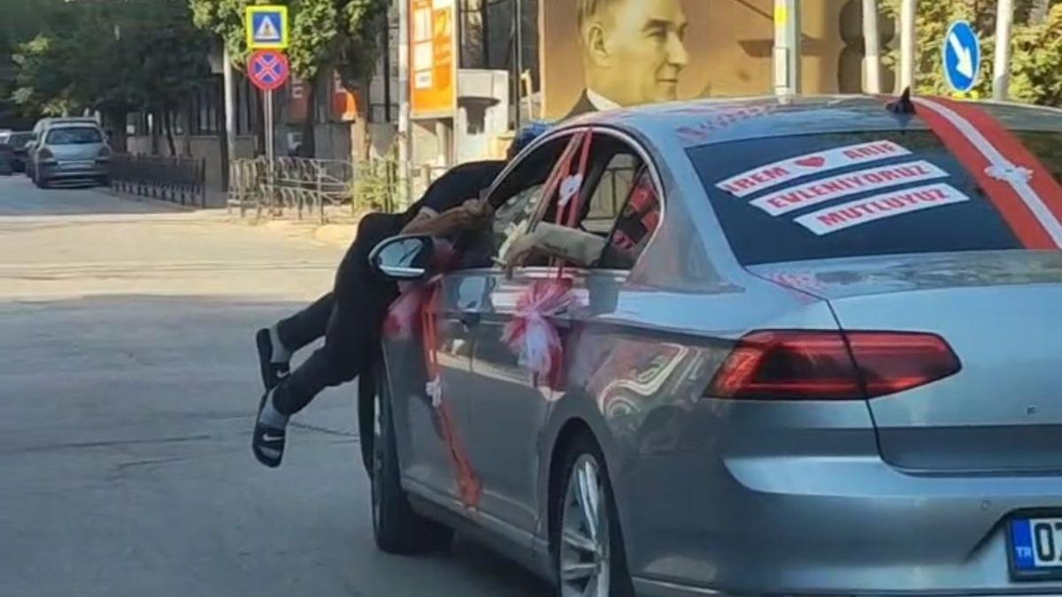 Gelin aracının önünü kesti, 50 TL aldı, beğenmediGüncel Haberler
