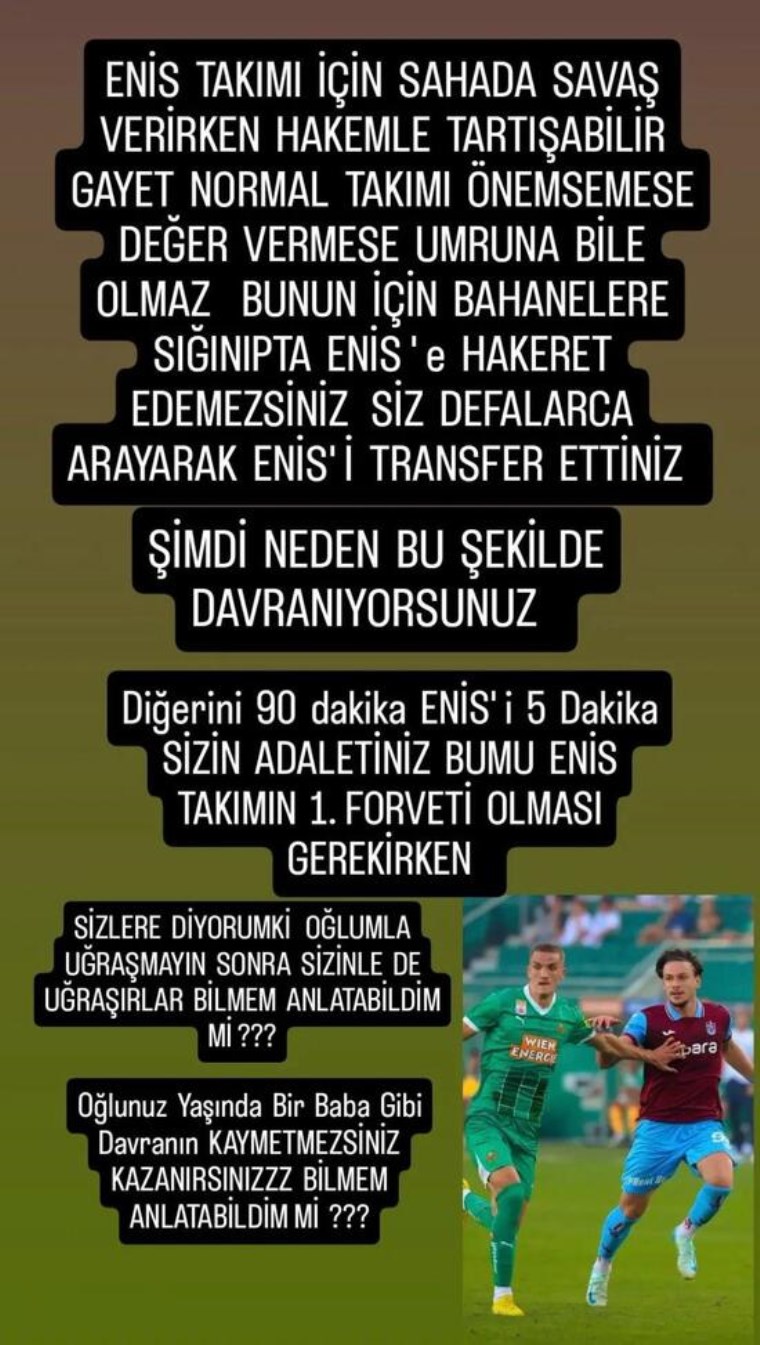 Enis Destan'ın annesinin Abdullah Avcı'ya tepkisi: "Dünyayı mutsuz ederim" - Son Dakika Spor Haberleri