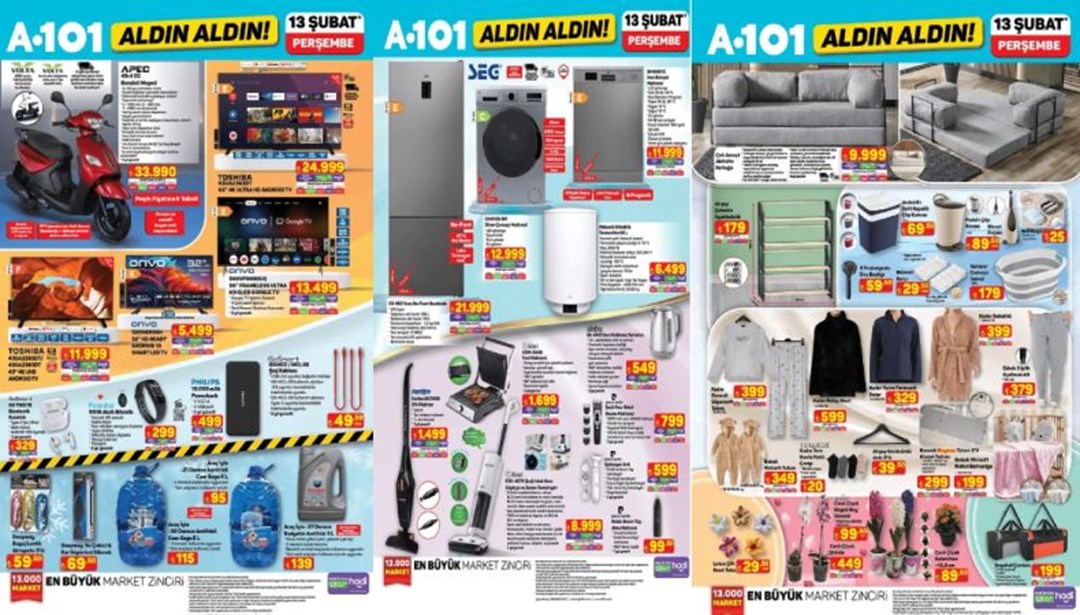 13 Şubat A101 Mevcut Ürünler Kataloğu: Elektronik Ev Ürünleri, Beyaz Miras, Ayakkabılar Satılık Sunulan - Son Dakikanın Ekonomik Haberleri