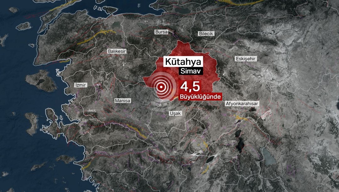 Kütahya'da 4,5 büyüklüğünde deprem - Son Dakika Türkiye Haberleri