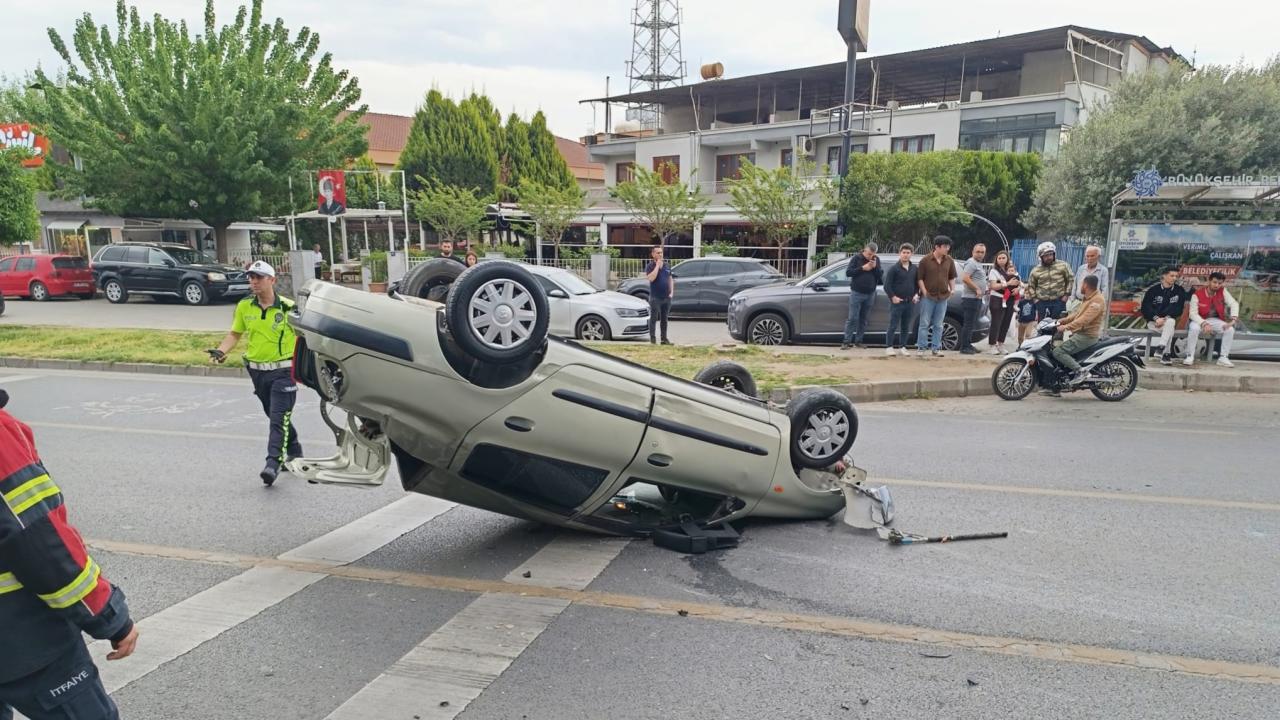Aydın'da devrilen otomobilin sürücüsü hayatını kaybetti